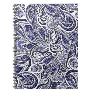 Süße blaue weiße Paisleymuster Design Notizblock