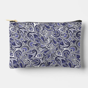 Süße blaue weiße Paisleymuster Design Zubehörtasche