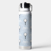 Süße blaue weiße Schleife Golf Muster Monogramm  Trinkflasche (Hinten)