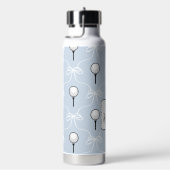Süße blaue weiße Schleife Golf Muster Monogramm  Trinkflasche (rechts)