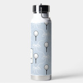 Süße blaue weiße Schleife Golf Muster Monogramm  Trinkflasche (Links)