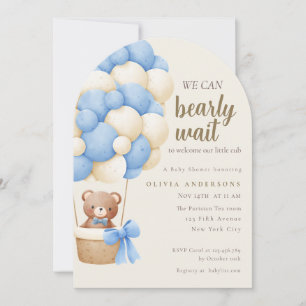Süße Blaue Wir können es kaum erwarten Baby Shower Einladung