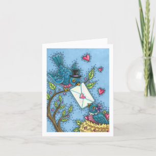 SÜSSE BLAUVOGEL SCHATZ, LIEBESVOGEL VALENTIN KARTE