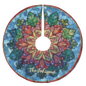 Süße Bleiglas-Mandala-Weihnachtsdekoration Polyester Weihnachtsbaumdecke (Vorderseite)