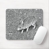 Süße Bleistiftskizze Hase Mousepad (Mit Mouse)