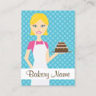 Süße blonde Bäckerin Frau Illustration Visitenkarte