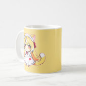 Süße blonde Chibi Neko - Midi-Kleid Kaffeetasse (Vorderseite Links)