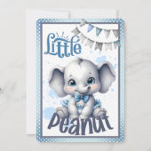 Süsse Blue Elephant - Little Peanut Einladung (Rückseite)