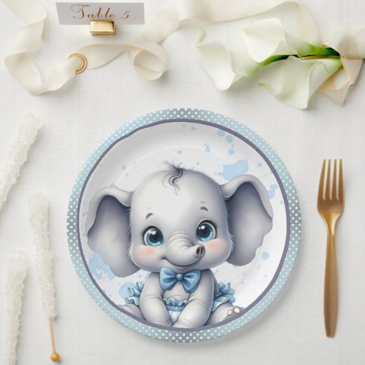Süsse Blue Elephant - Little Peanut Pappteller (Hochzeit)
