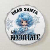 Süsse Blue Sehr geehrte Weihnachtsfeier Rundes Kissen (Rückseite)