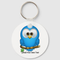 Süsse Blue Tweetete Bird-Schlüsselanhänger