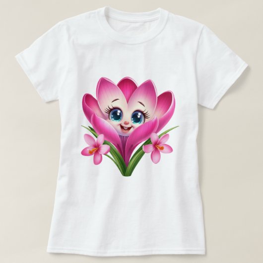 Süße Blume Damen Basic T-Shirt (Design vorne)