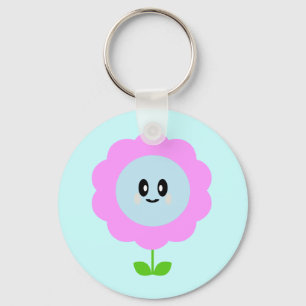 SÜßE BLUME HÜBSCH ROSA BLAU SCHLÜSSELANHÄNGER