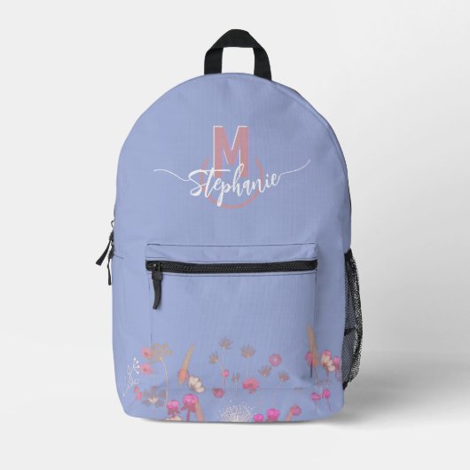 Süße Blume mit Monogramm Bedruckter Rucksack (Vorderseite)