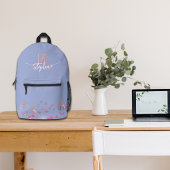 Süße Blume mit Monogramm Bedruckter Rucksack