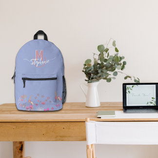 Süße Blume mit Monogramm Bedruckter Rucksack