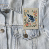 Süße Blumen Blau Pfeilgiftfrosch Kröte Froschliebh Button (Insitu)