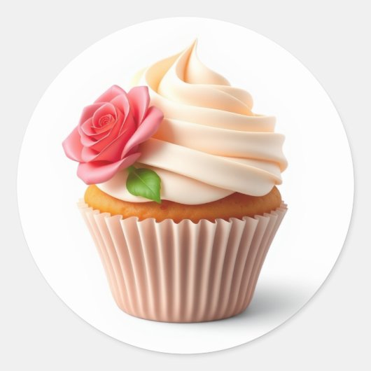 Süße Blumen Cupcake Aufkleber (Vorderseite)