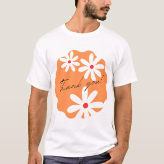 Süße Blumen Dankeschön Ästhetik Retro Orange T-Shi T-Shirt