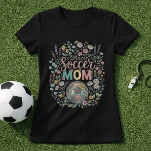 Süße Blumen-Fußballmutter T-Shirt