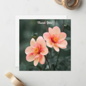 Süße Blumen Grüner Hintergrund Danke Mitteilungskarte (Vorderseite/Rückseite Beispiel)