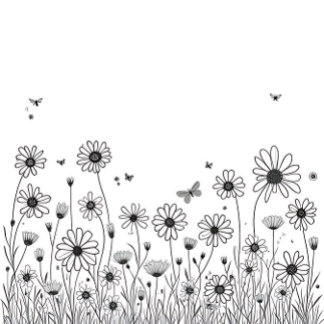 Süße Blumen-Handyhülle – Schwarz & Weiß Wildblume iPhone 16 Hülle