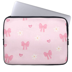 „Süße Blumen-Herz-Laptoptasche mit Schleife 🎀🌸“ Laptopschutzhülle