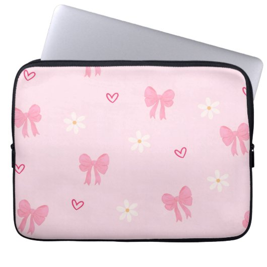 „Süße Blumen-Herz-Laptoptasche mit Schleife 🎀🌸“ Laptopschutzhülle (Vorderseite)