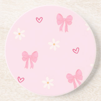 „Süße Blumen-Herz-Untersetzer mit Schleife 🎀🌸“ Getränkeuntersetzer
