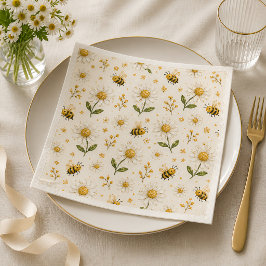 Süße Blumen-Hummel-Gartenparty-Einwegartikel Serviette