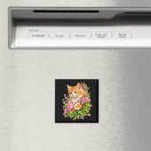 Süße Blumen-Kätzchen-Garten-Blumen-Katzen-Geschenk Magnet (In Situ (Geschirrspüler))