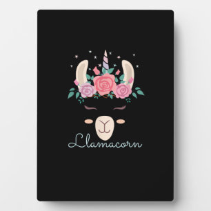 Süße Blumen Lamacorn Lama Einhorn Kawaii Blumen Fotoplatte