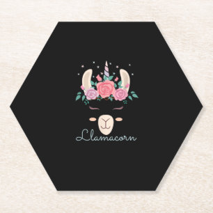 Süße Blumen Lamacorn Lama Einhorn Kawaii Blumen Untersetzer