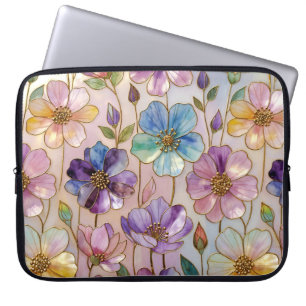 Süße Blumen-Laptop-Hülle Pastell-Blumen-Case Laptopschutzhülle
