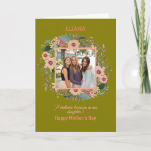 Süße Blumen Mama Tochter Zitat Muttertag Foto Karte