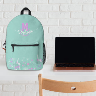 Süße Blumen monogrammiert Bedruckter Rucksack