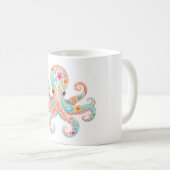 Süße Blumen-Oktopus-Kaffeetasse Kaffeetasse (VorderseiteRechts)