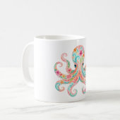 Süße Blumen-Oktopus-Kaffeetasse Kaffeetasse (Vorderseite Links)