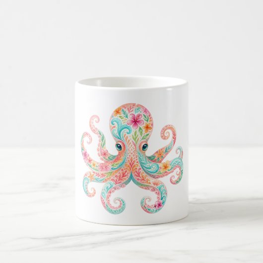 Süße Blumen-Oktopus-Kaffeetasse Kaffeetasse (Mittel)