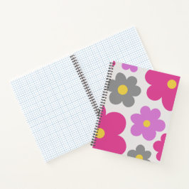 Süße Blumen rosa & lila Spiralblock Notizblock