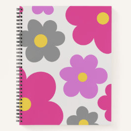 Süße Blumen rosa & lila Spiralblock Notizblock