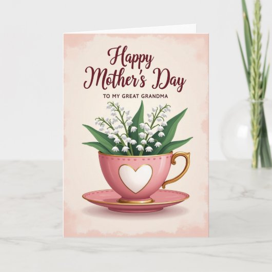 Süße Blumen Tee Tasse Mütter Karte (Vorderseite)