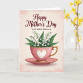 Süße Blumen Tee Tasse Mütter Karte (Gelbe Blume)