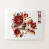 Süße Blumen-Terrakotta-Elefanten-Puzzles Puzzle (Horizontal)