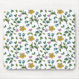 Süße Blumen und Herzen Lichtmuster Mousepad