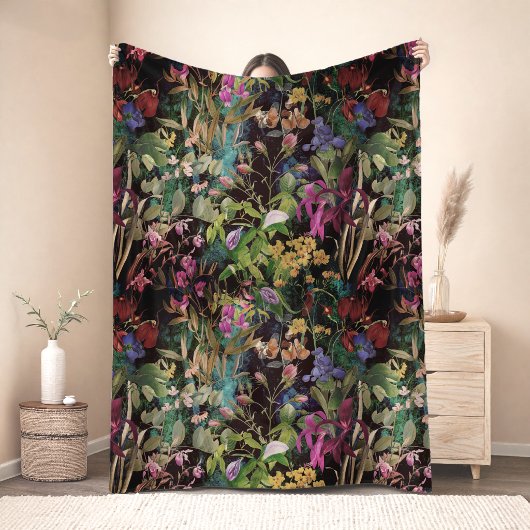 Süße Blumenblätter bunt Fleecedecke
