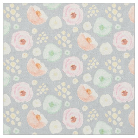 Süße Blumenblätter in Grau | Gewebe Stoff (Nahaufnahme)