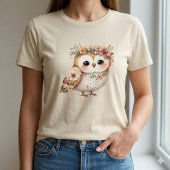 Süße Blumeneule mit Schleife T-Shirt