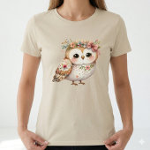 Süße Blumeneule mit Schleife T-Shirt