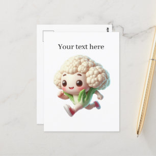 Süße Blumenkohl-Freunde anpassbar Postkarte